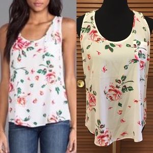 Joie silk rose print tank top M